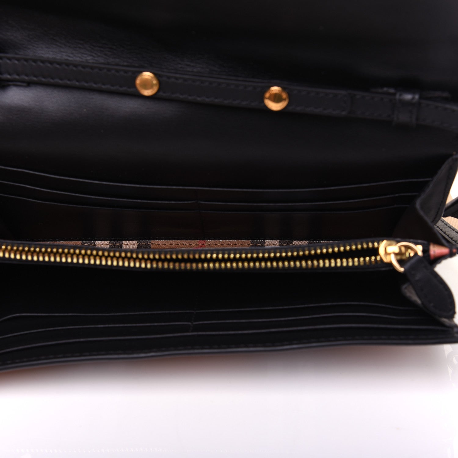 Burberry Vintage Check Henley Wallet On Chain Black 5 of 13
