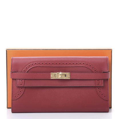 Hermes Swift Ghillies Kelly Longue Wallet Rouge Grenat 8 of 8