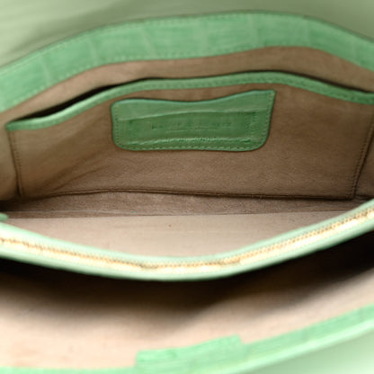 Nancy Gonzalez Crocodile Foldover Clutch Seafoam 5 of 8