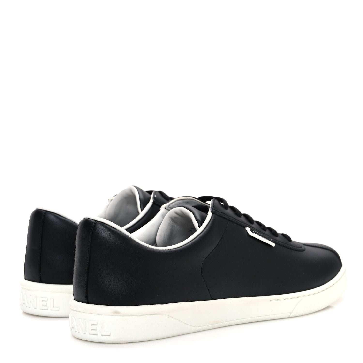 Chanel Calfskin CC Mens Sneakers 44 Black 5 of 11