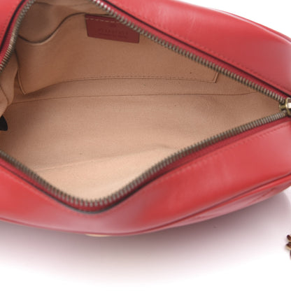 Gucci Calfskin Matelasse Small GG Marmont Chain Shoulder Bag Hibiscus Red 5 of 10
