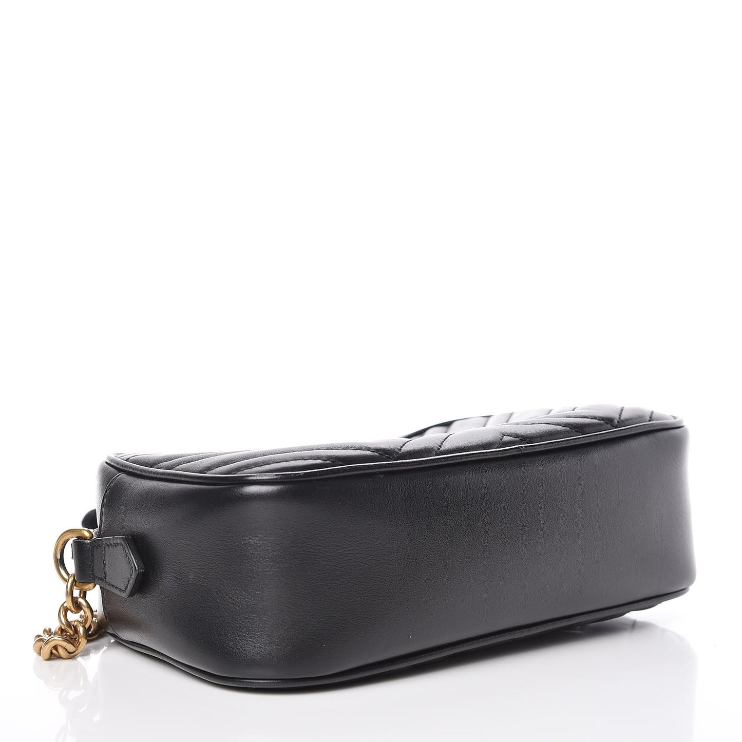 Calfskin Matelasse Small GG Marmont Chain Shoulder Bag Black