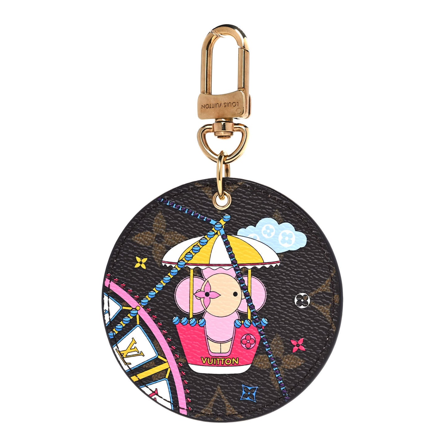 Monogram 2020 Christmas Animation Big Wheel Bag Charm Key Ring Rose Ballerine