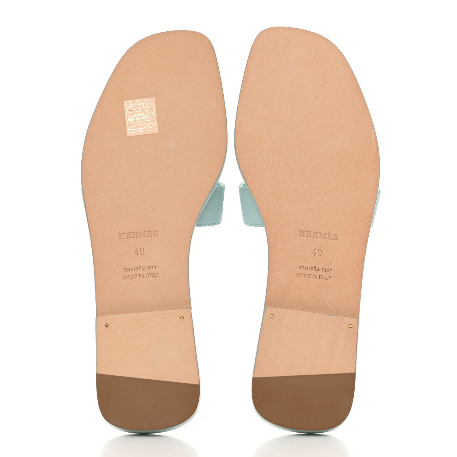 Hermes Epsom Oran Sandals 40 Vert Embrun 5 of 8