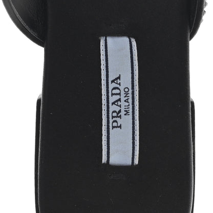 Prada Satin Crystal Logo 10mm Slide Sandals  35 Black 8 of 8