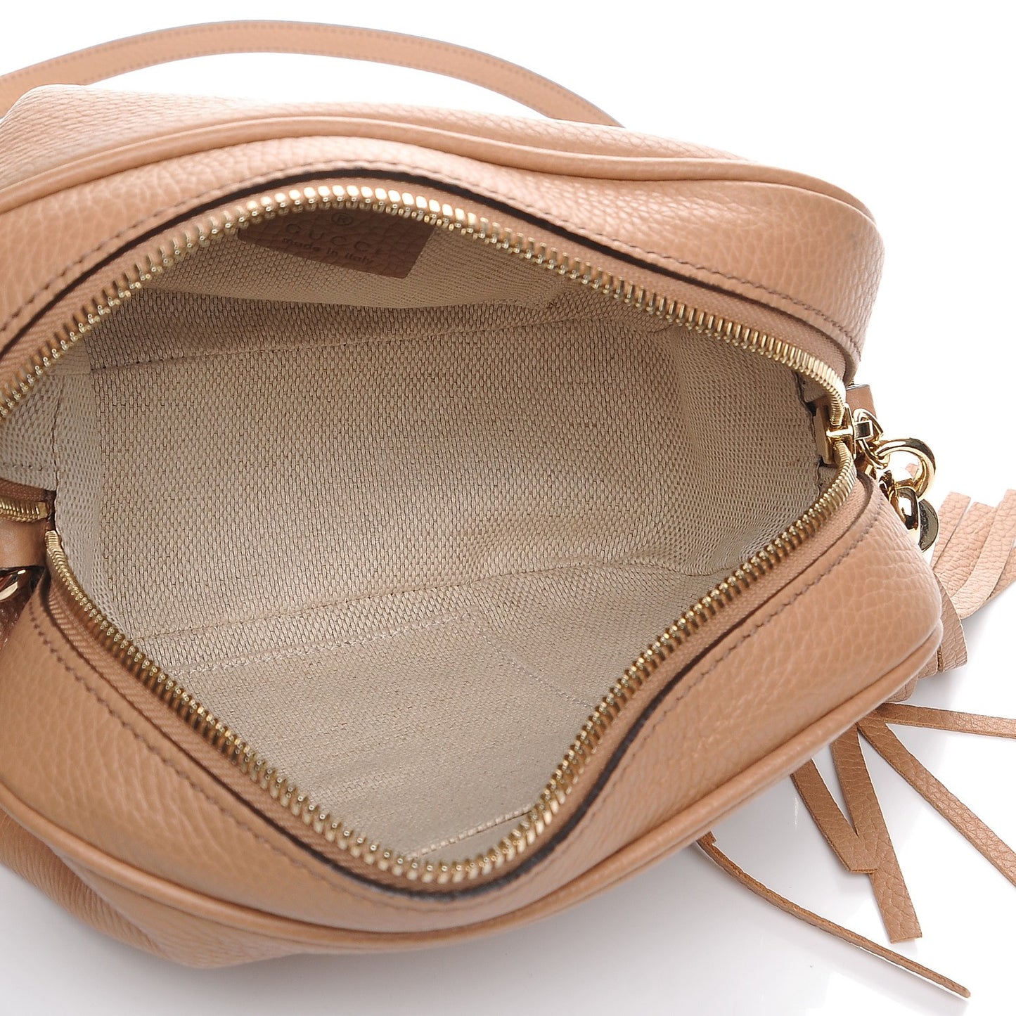 Pebbled Calfskin Small Soho Disco Bag Rose Beige