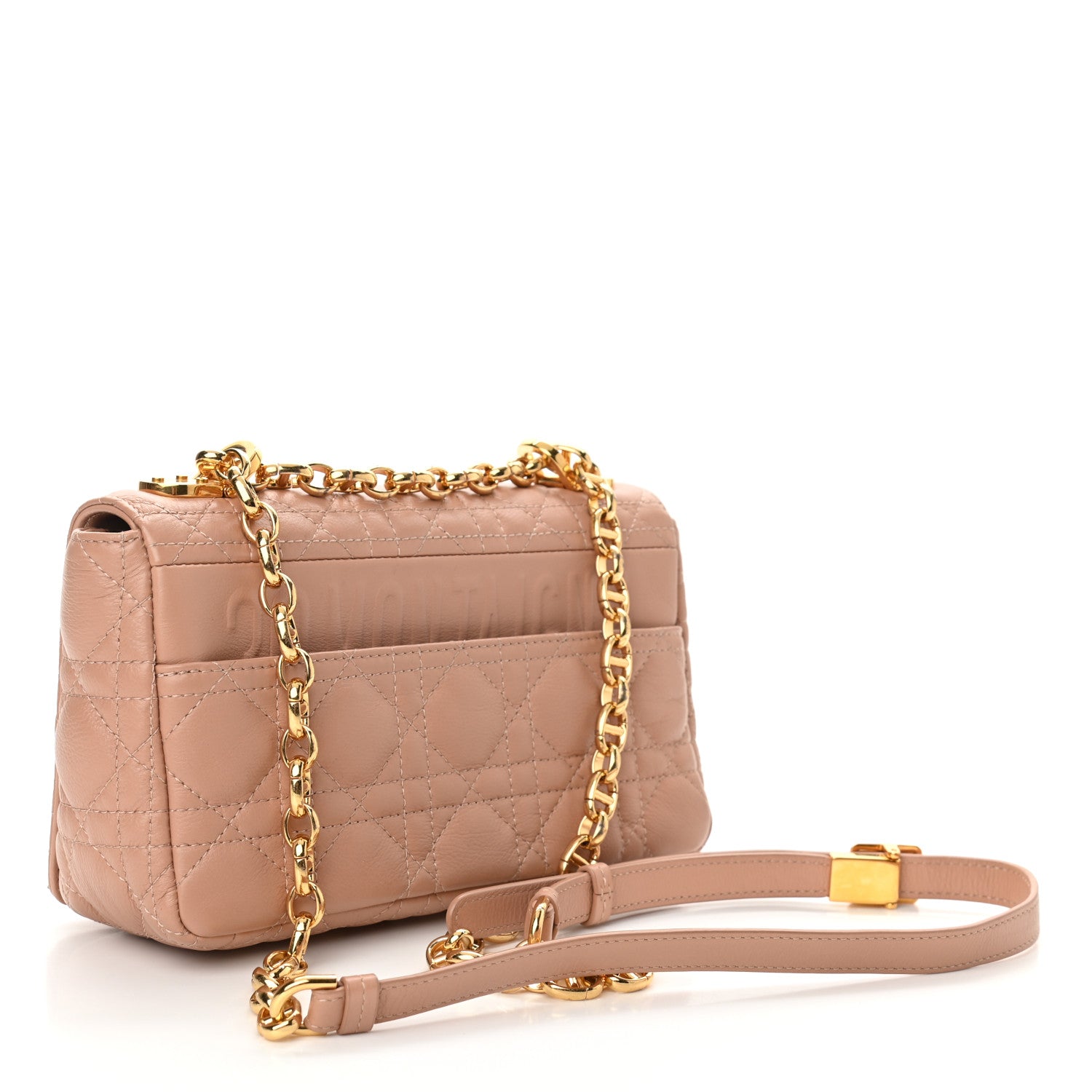 Christian Dior Calfskin Cannage Small Caro Bag Rose De Vents 3 of 10