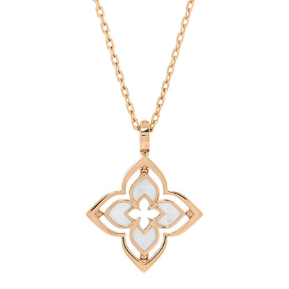 Roberto Coin 18K Rose Gold Diamond Mother of Pearl Small Venetian Princess Pirouette Pave Pendant Necklace 4 of 5