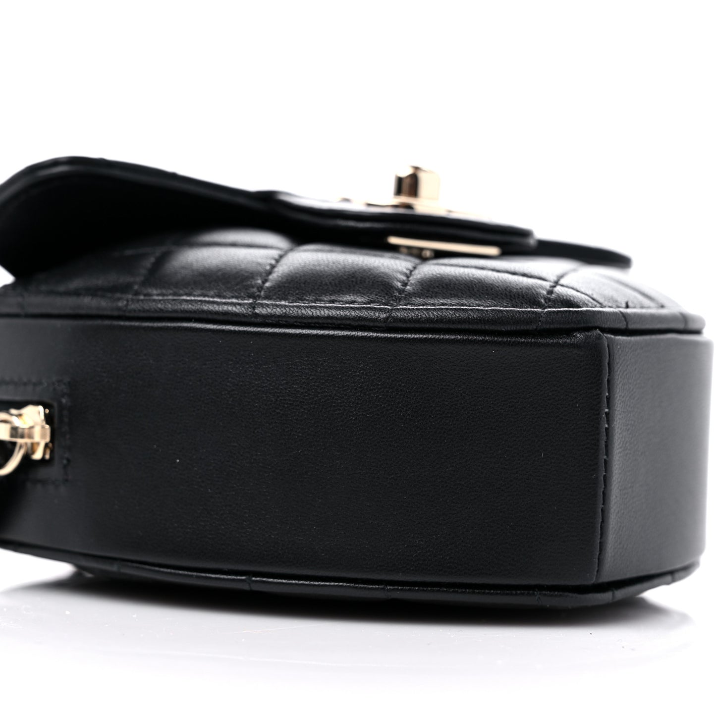 Lambskin Quilted CC In Love Heart Clutch With Chain Black