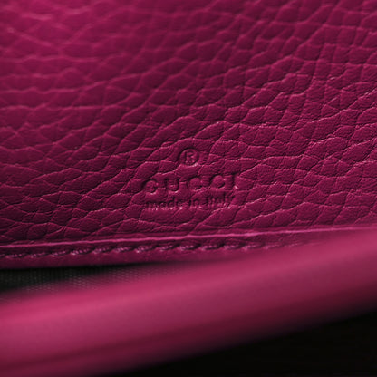 Gucci Pebbled Calfskin Soho Compact Disco Zip Around Wallet Bright Bougainvillea 6 of 8