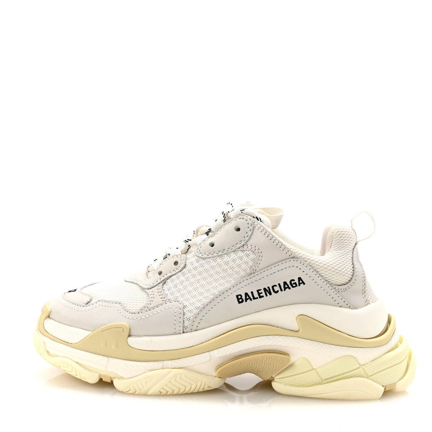 Fabric Mesh Womens Triple S Sneakers 37 White