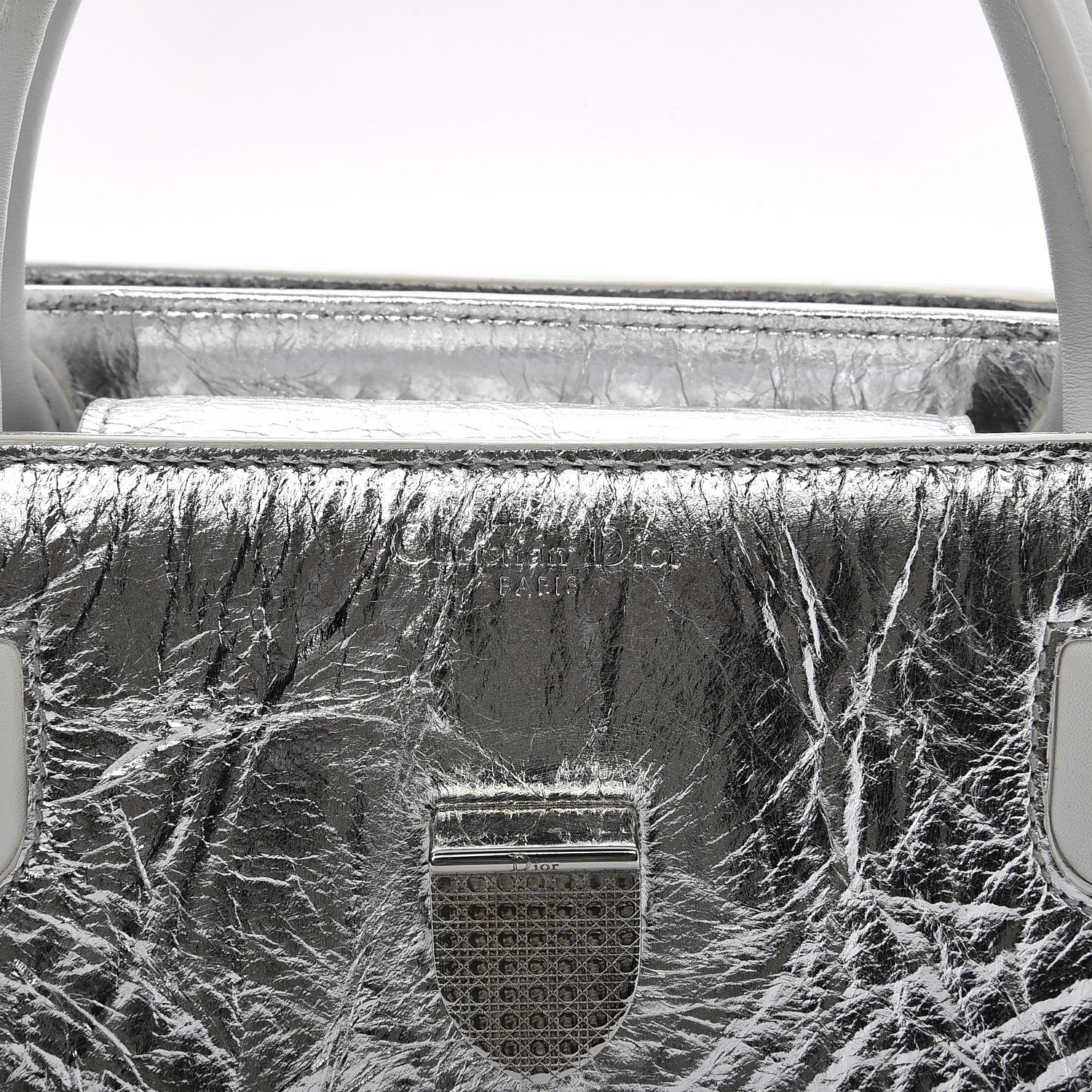Christian Dior Metallic Calfskin Medium Diorever Flap Silver 6 of 13