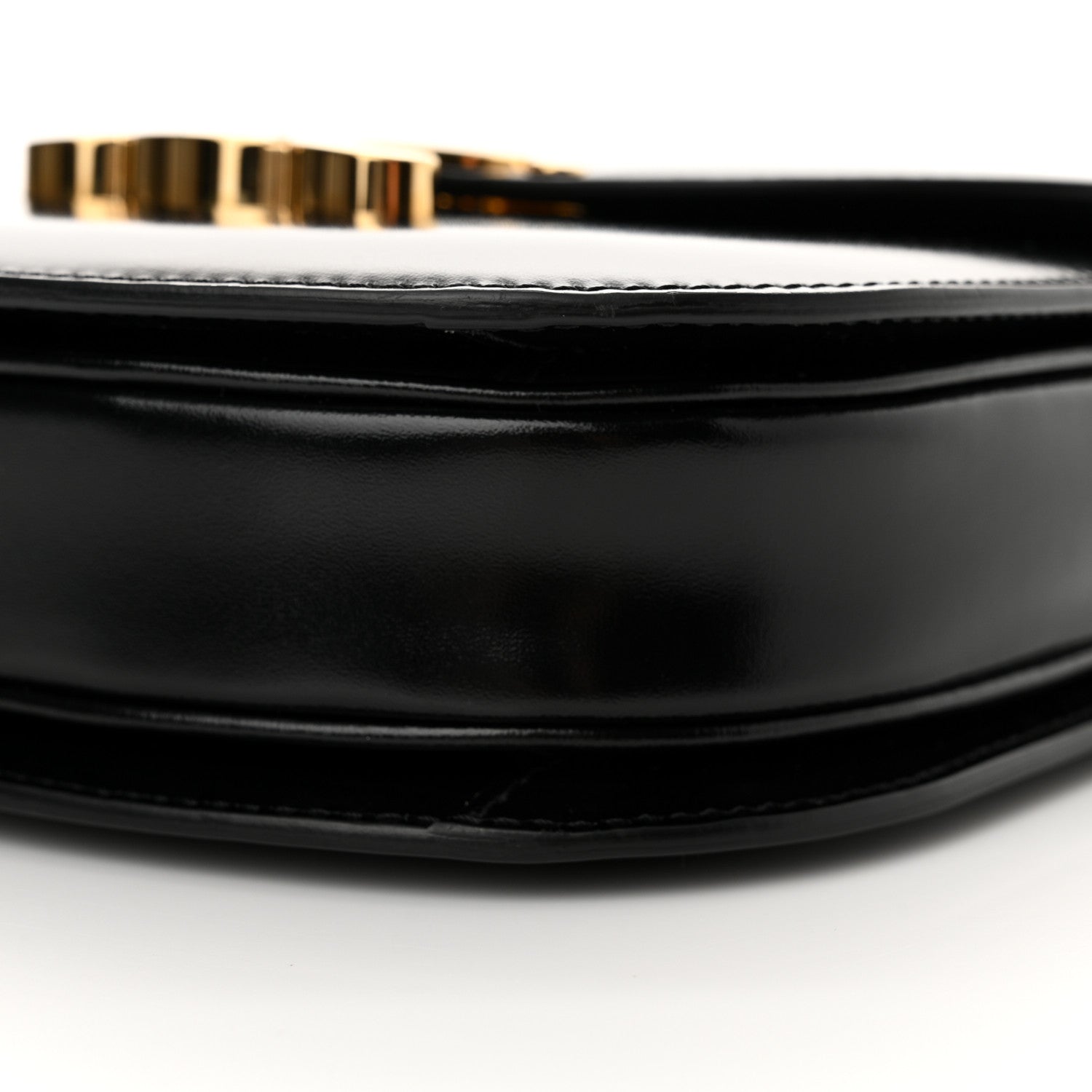 Celine Shiny Calfskin Besace Clea Chain Triomphe Black 10 of 10