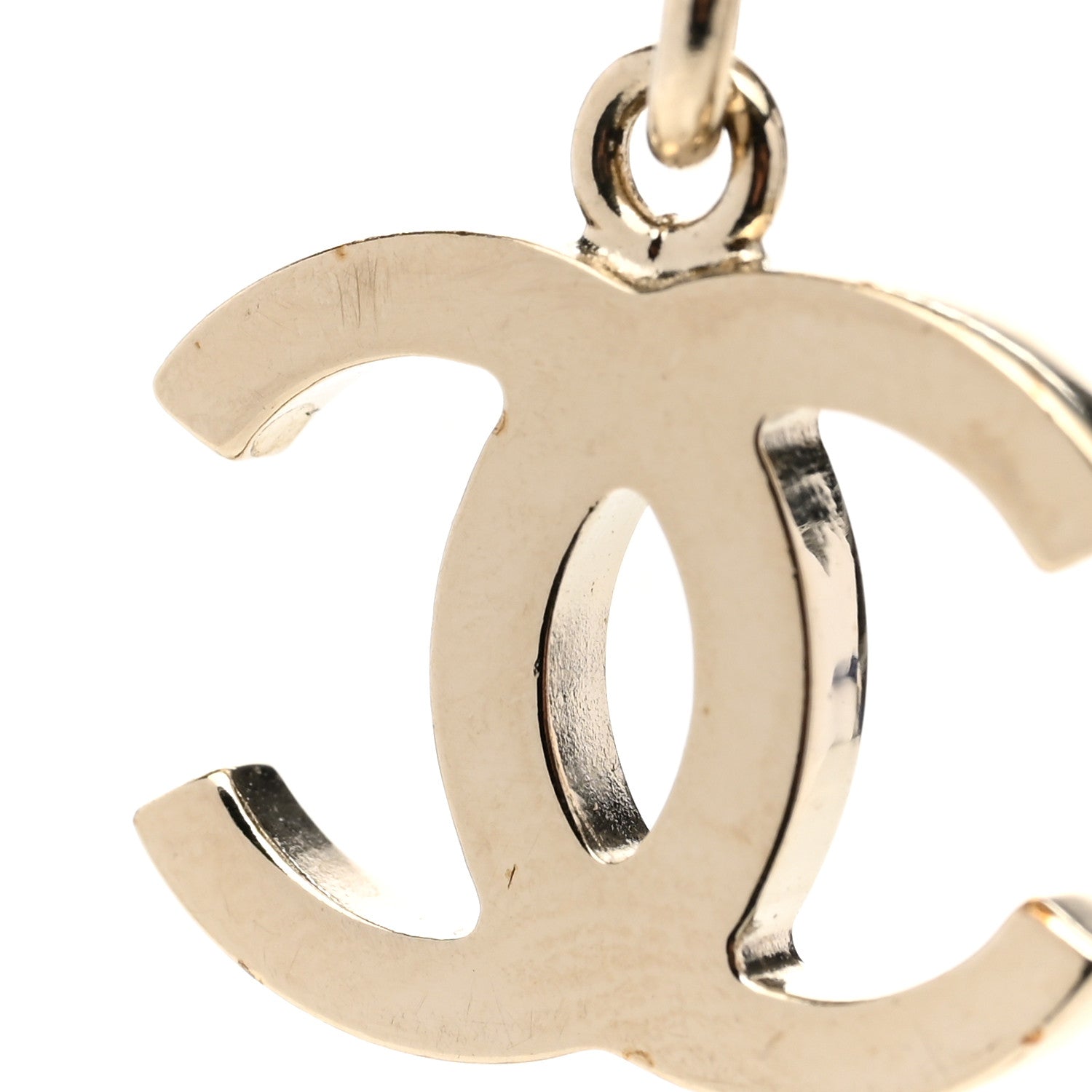 Chanel Metal Lambskin Pearl Chain Flap Bag Long Necklace Gold Black Pearly White 6 of 7