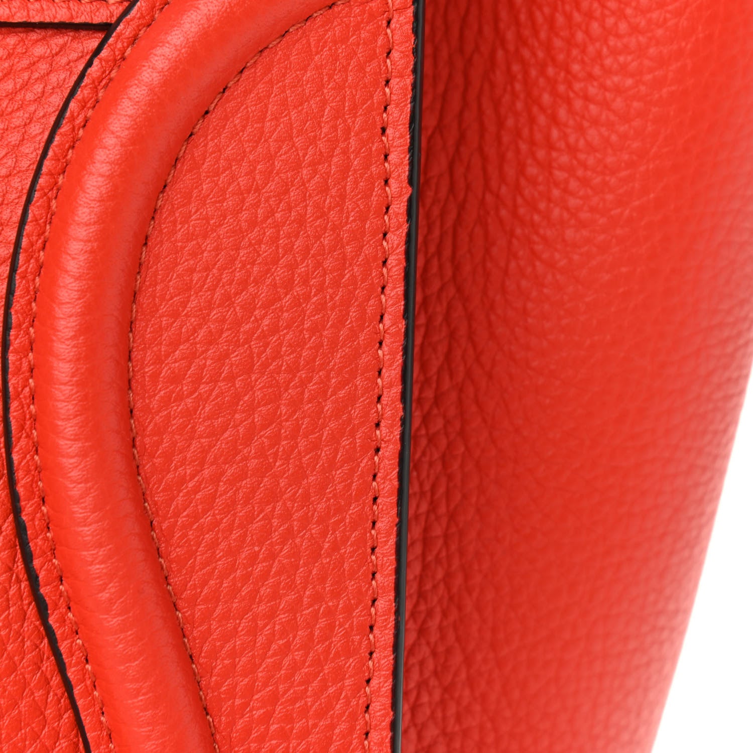 Celine Drummed Calfskin Micro Luggage Vermillion 10 of 12