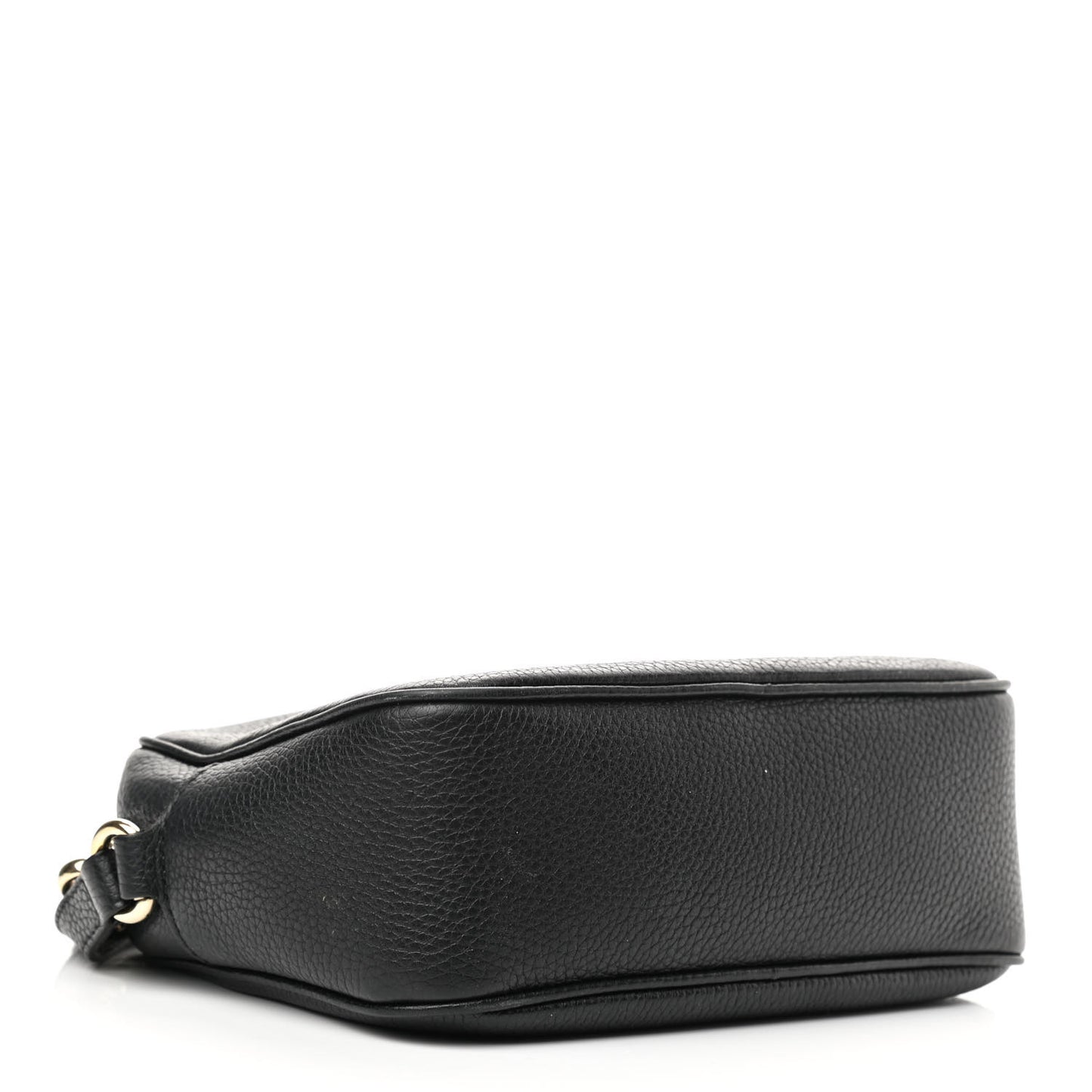 Pebbled Calfskin Small Soho Disco Bag Black