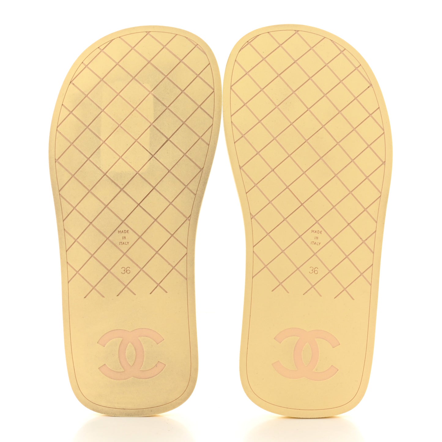 Lambskin Padded Pool Thong Sandals 36 Yellow
