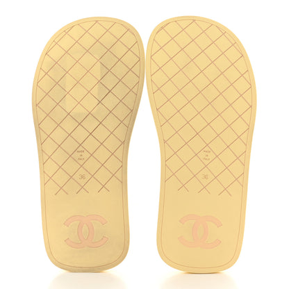 Chanel Lambskin Padded Pool Thong Sandals 36 Yellow 5 of 8