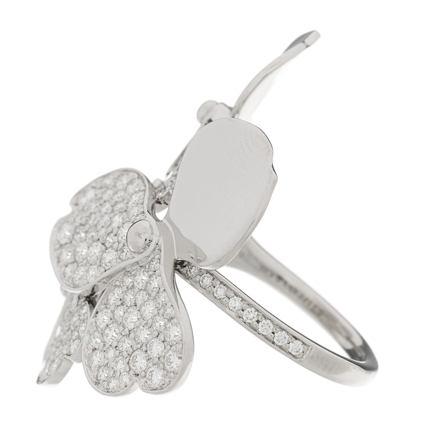 Platinum Diamond Paper Flowers Cluster Ring 52 6