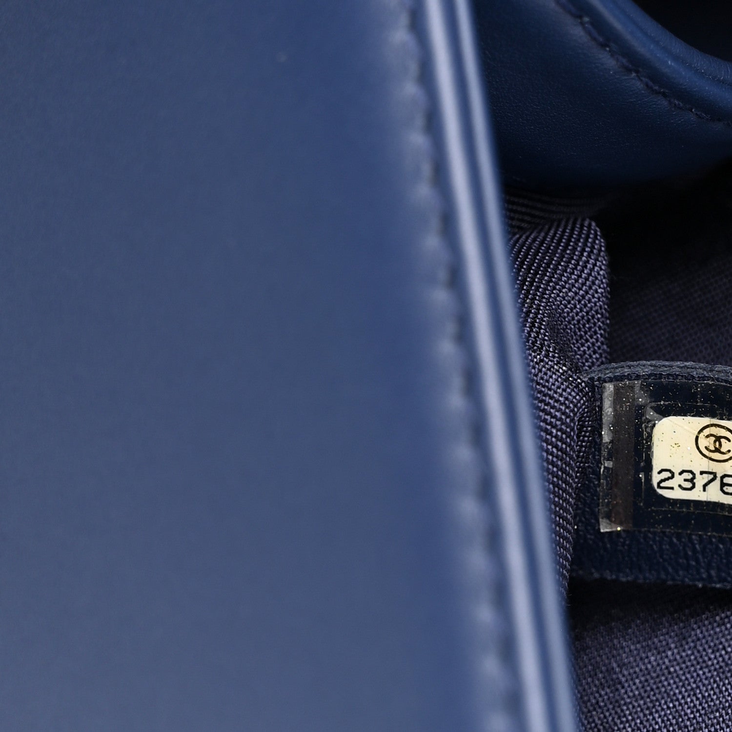 Chanel Calfskin Painted Chevron Embossed Medium Boy Flap Navy 7 of 11