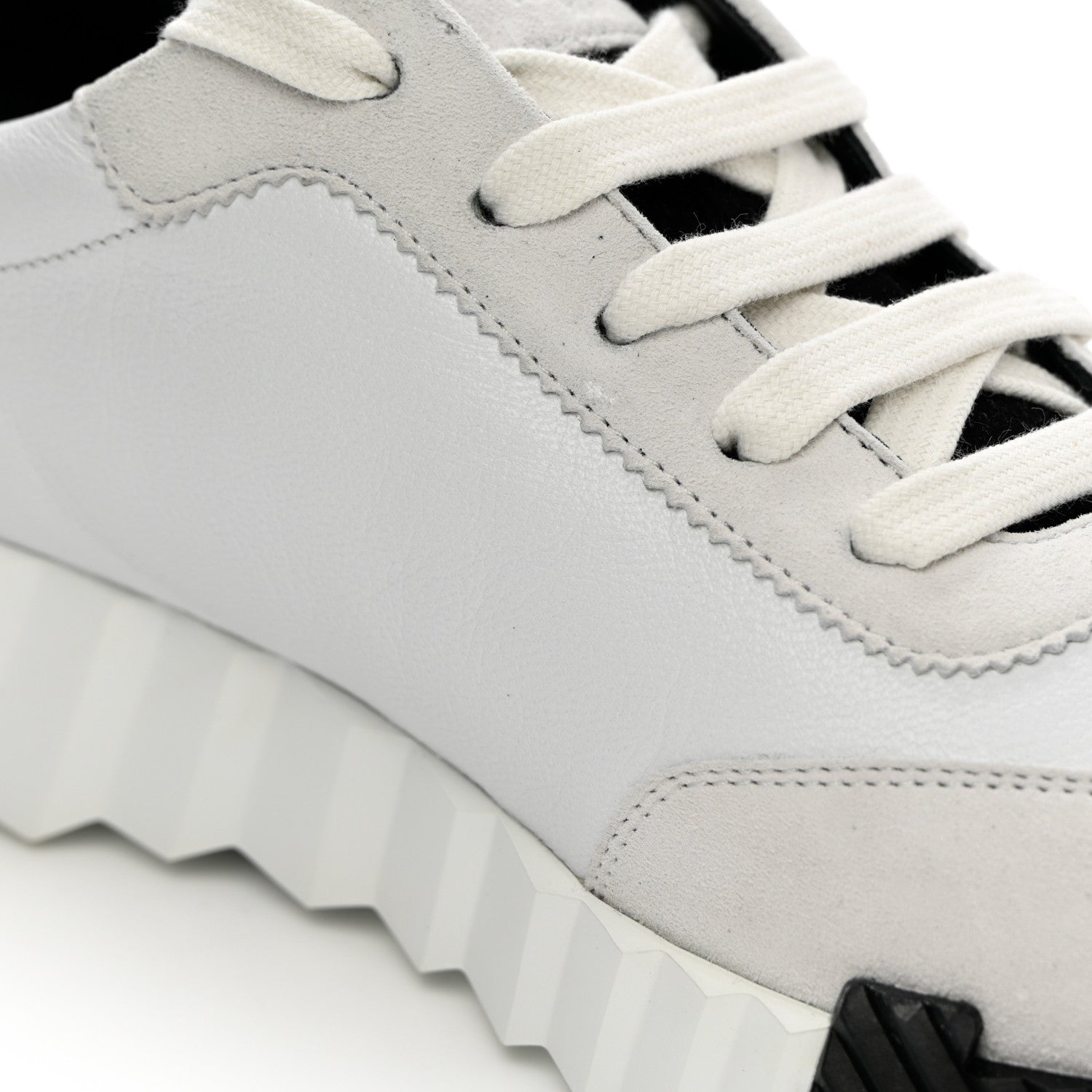 Hermes Goatskin Suede Bouncing Sneakers 38 White 9 of 11