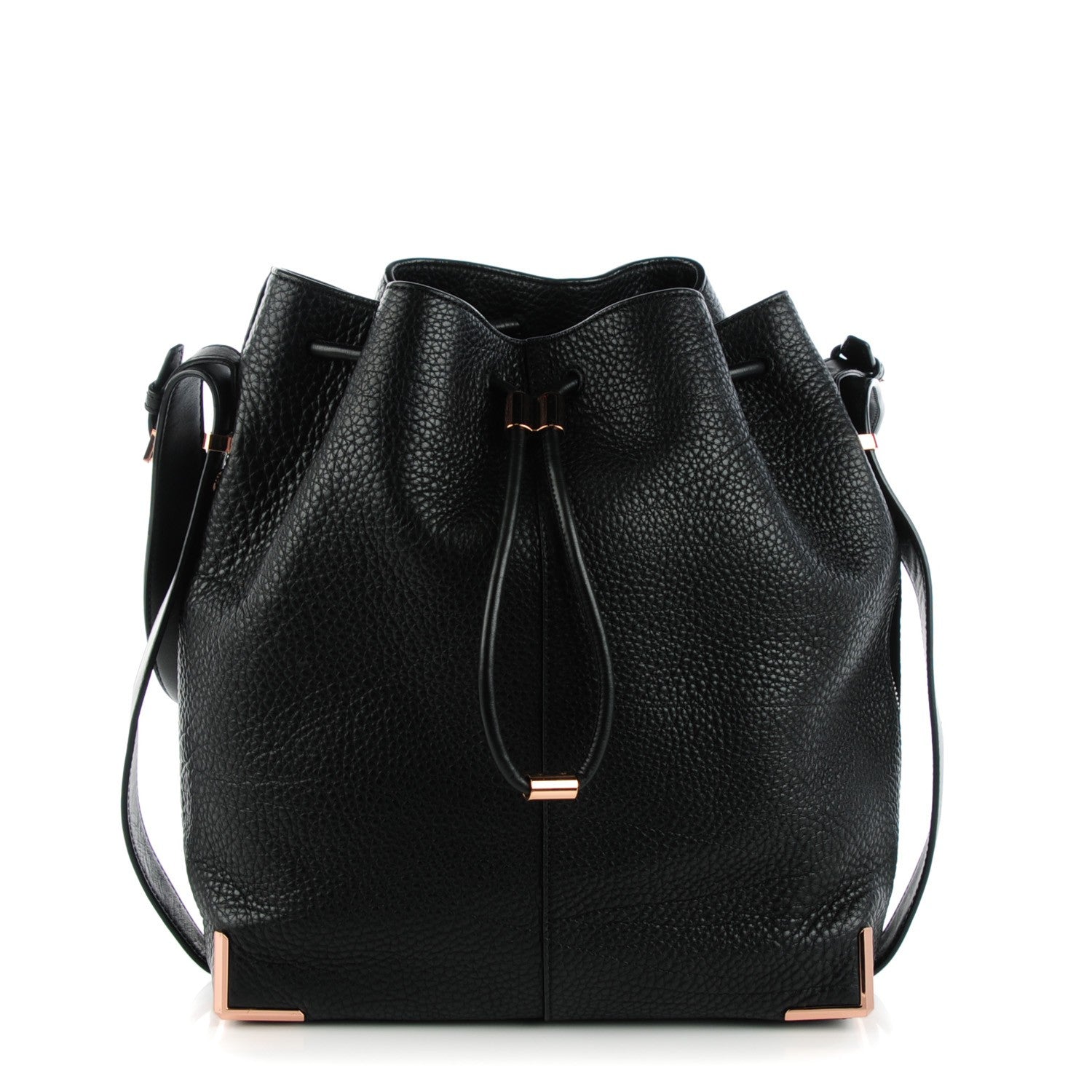 Alexander Wang Pebbled Calfskin Prisma Drawstring Hobo Black Rose Gold Hardware 1 of 7