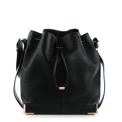 Alexander Wang Pebbled Calfskin Prisma Drawstring Hobo Black Rose Gold Hardware 1 of 7