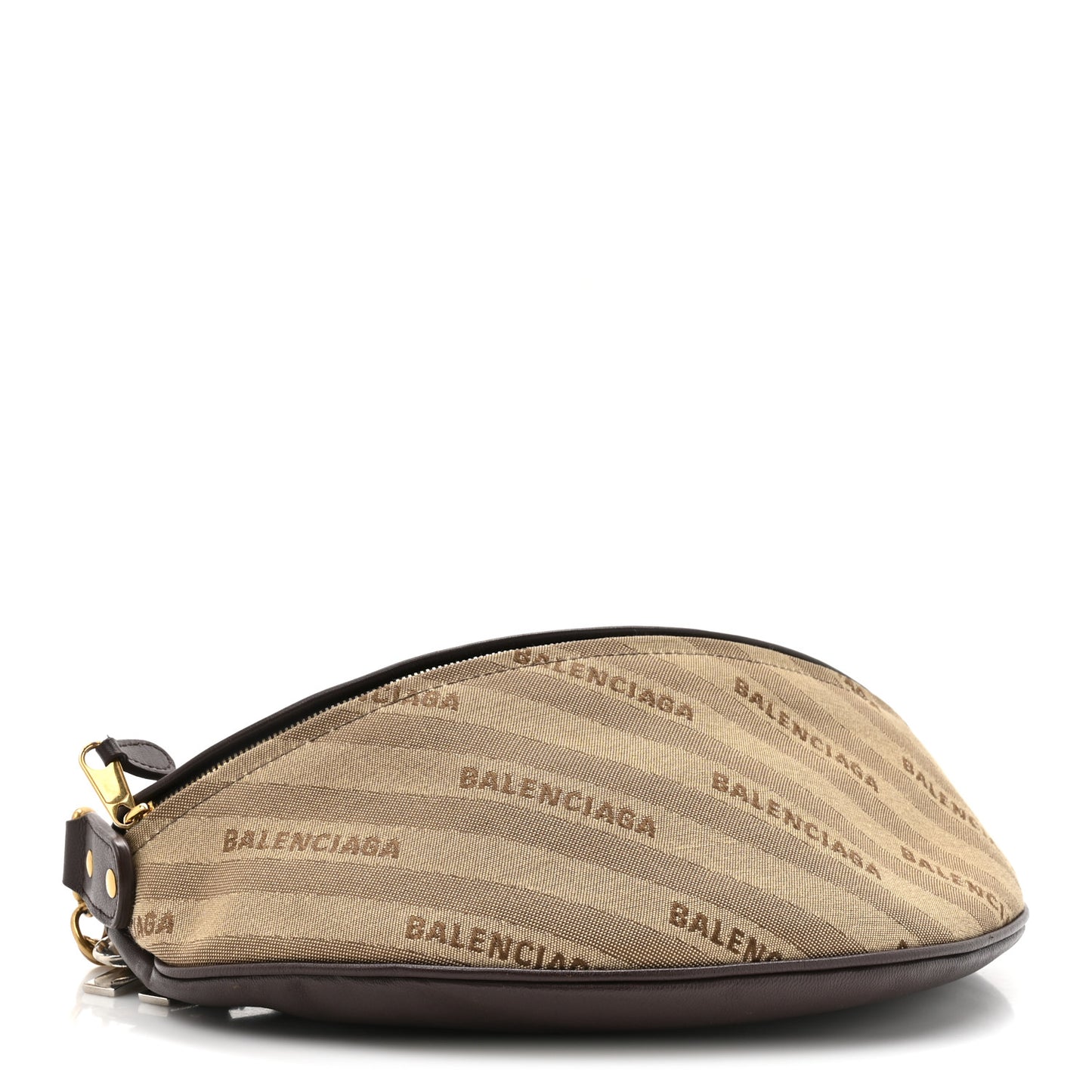 Canvas Jacquard Diagonal Allover Logo XS Souvenir Belt Bag Brown