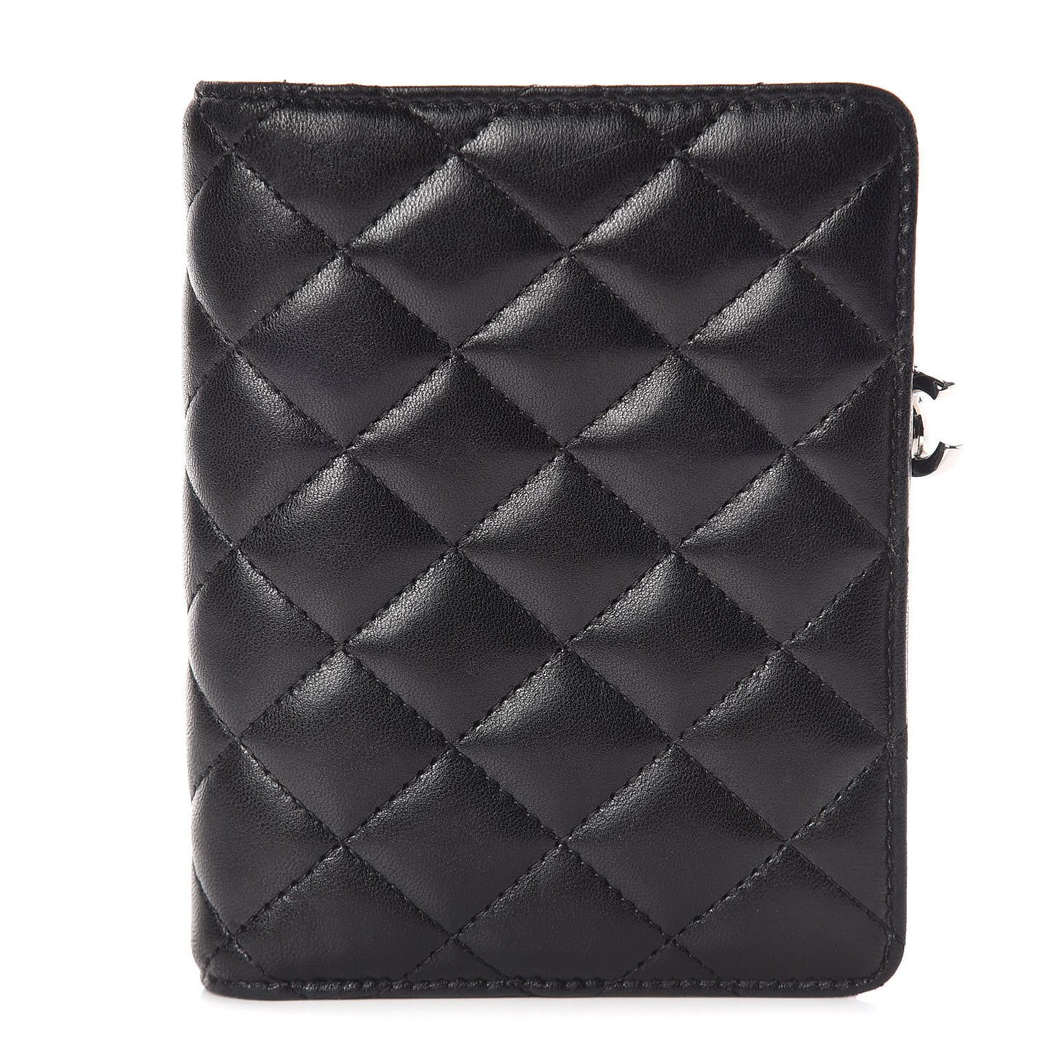 Chanel Lambskin Quilted Zip Around Coin Purse Wallet Black 1 of 10