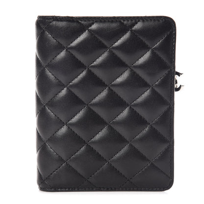 Chanel Lambskin Quilted Zip Around Coin Purse Wallet Black 1 of 10