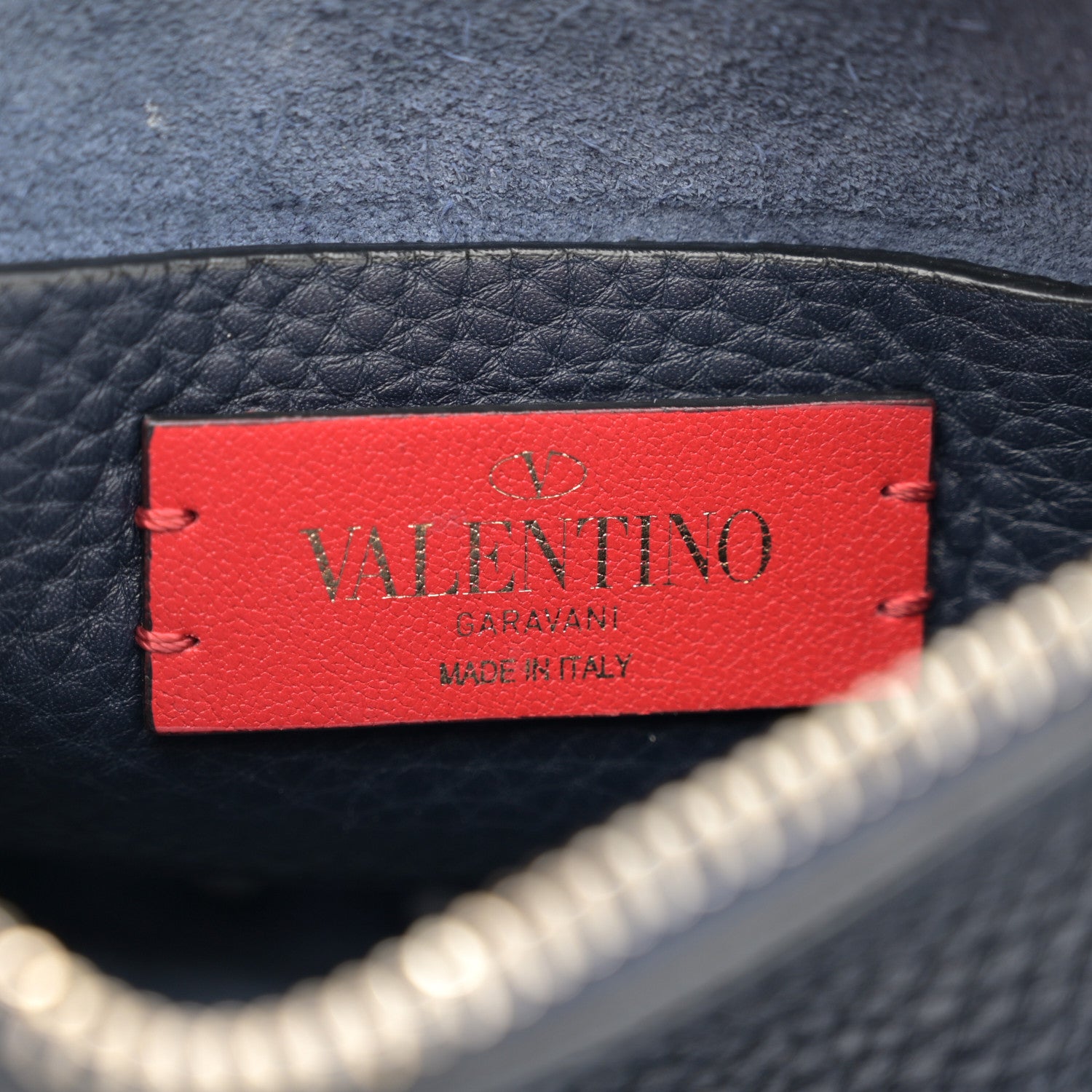 Valentino Garavani Pebbled Calfskin Small Rockstud Flip Lock Shoulder Bag Marine 6 of 10