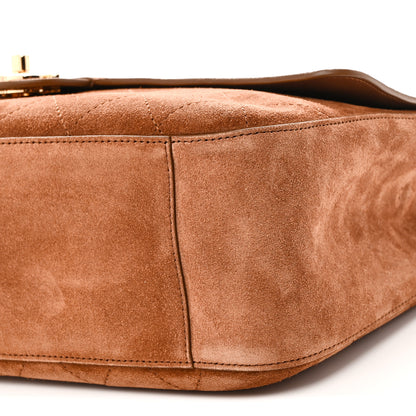 Chanel Suede Calfskin Small Souplissimo Maxi Flap Camel 10 of 11