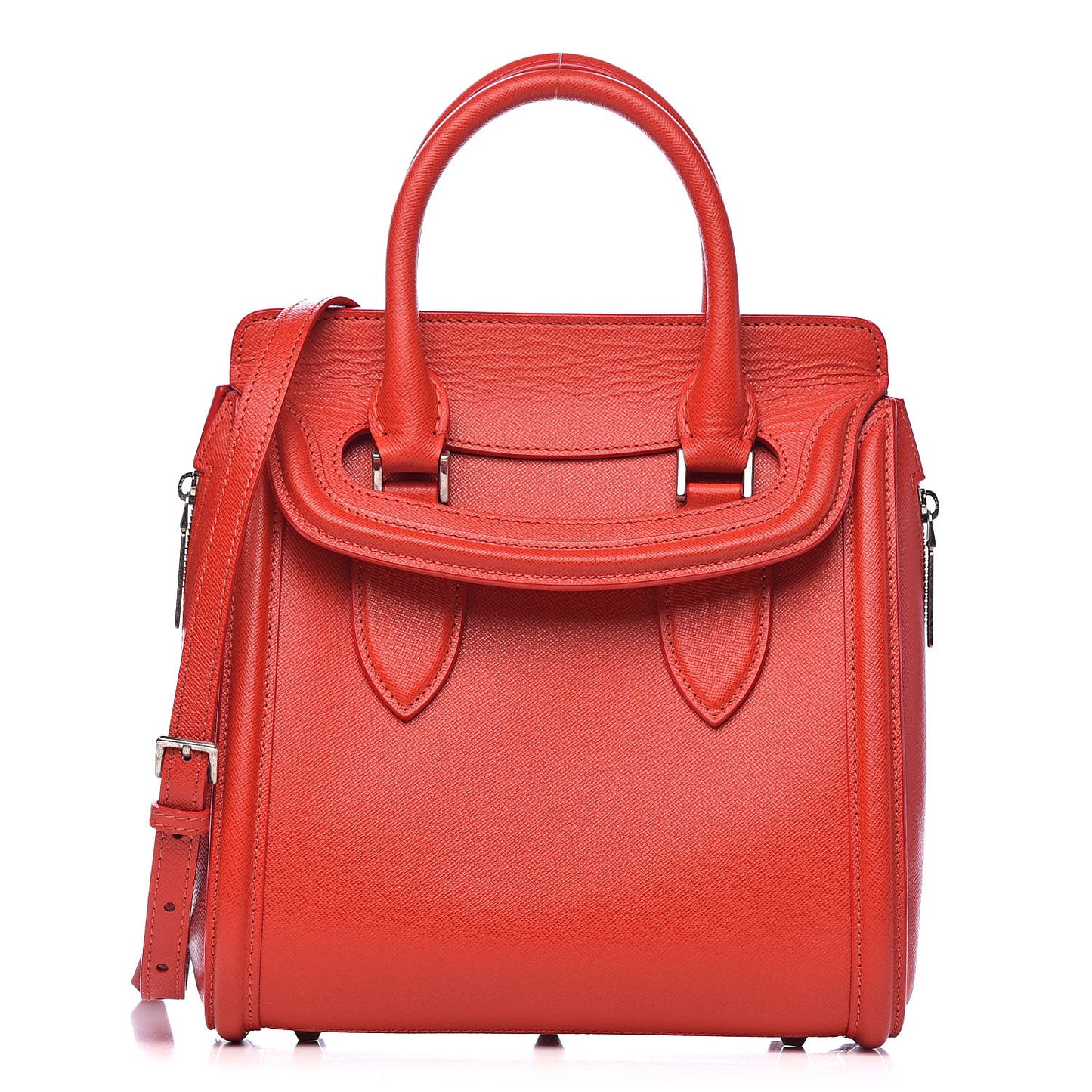 Grained Calfskin Large Heroine Red