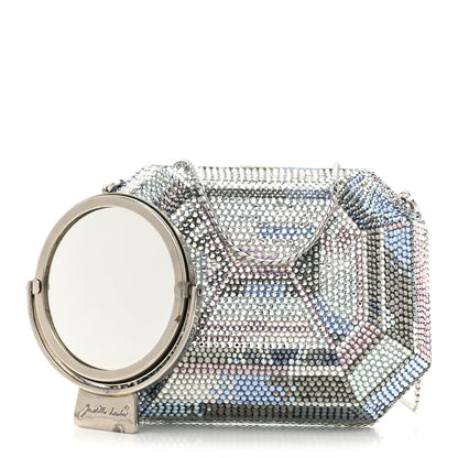 Judith Leiber Swarovski Crystal Minaudiere Clutch Silver Multicolor 3 of 10