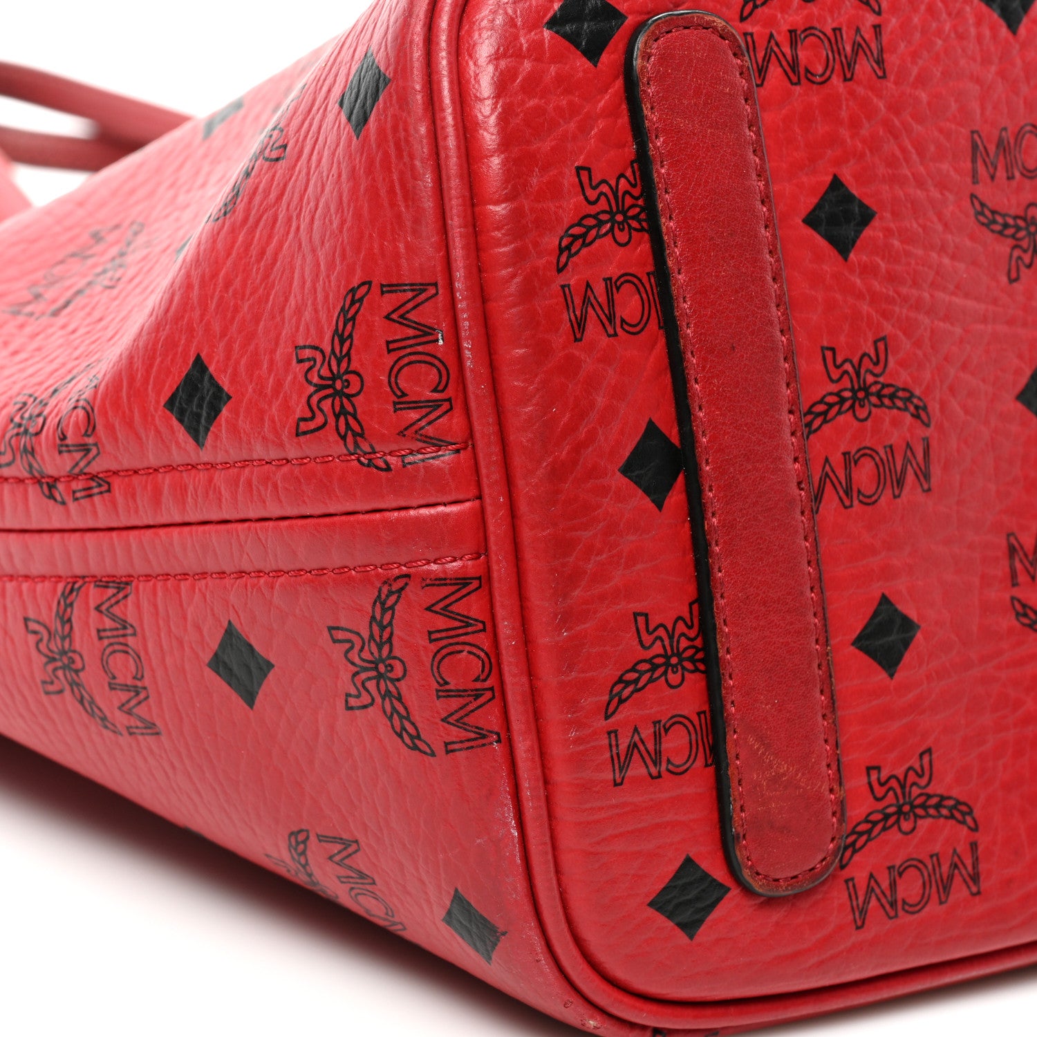 MCM Visetos Medium Liz Reversible Shopper Tote Ruby Red 17 of 29