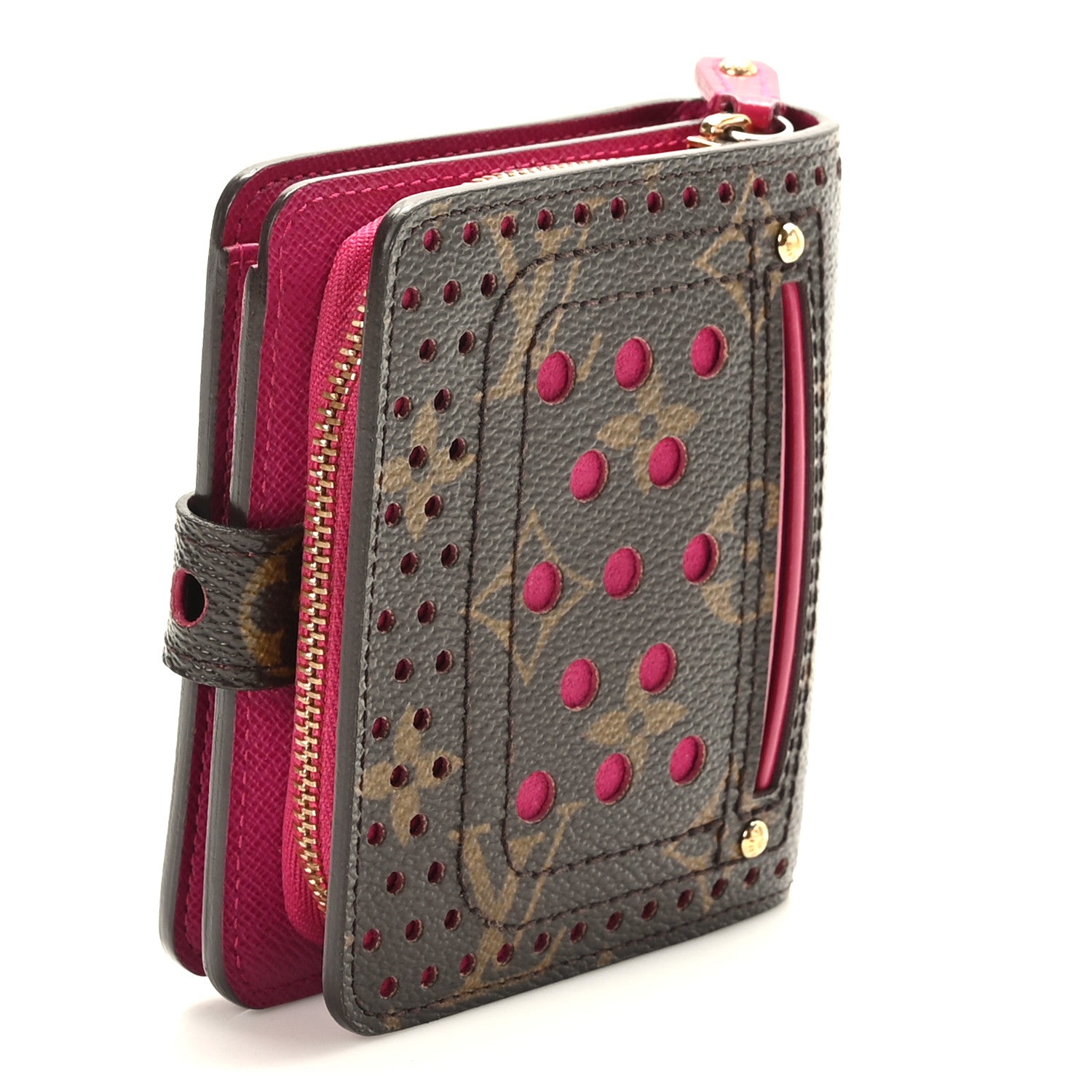 Louis Vuitton Monogram Perforated Compact Zipped Wallet Fuchsia 3 of 7