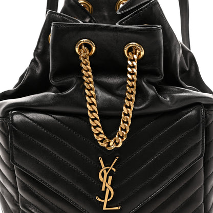 Saint Laurent Lambskin Matelasse Monogram Joe Backpack Black 8 of 10