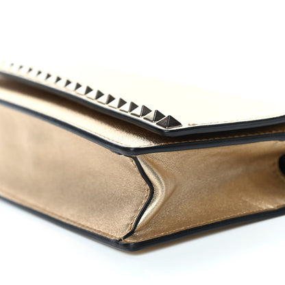 Valentino Garavani Metallic Calfskin Rockstud No Limit Wallet On Chain Gold 8 of 10