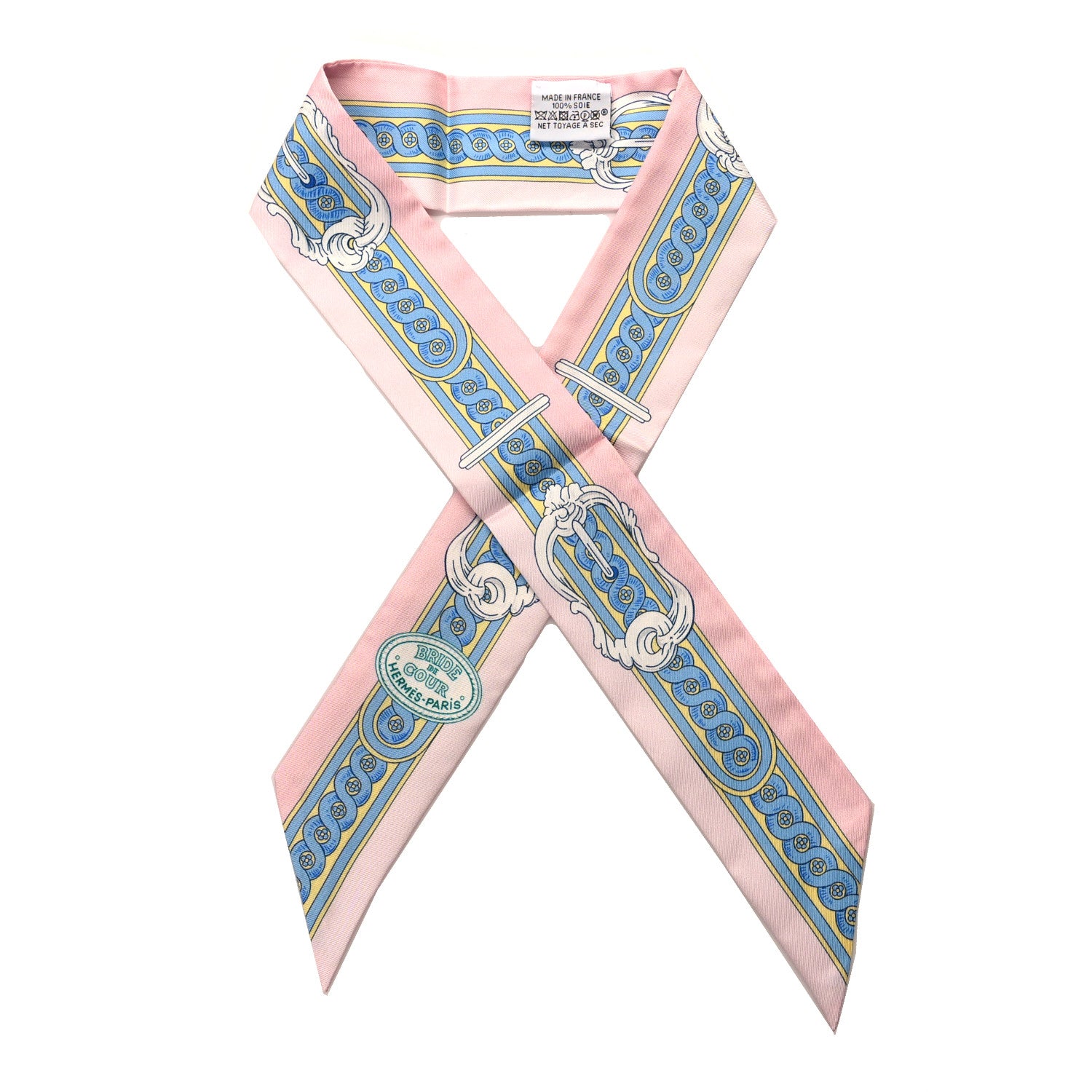 Hermes Silk Bride De Cour Twilly Rose Pale Ciel 1 of 4