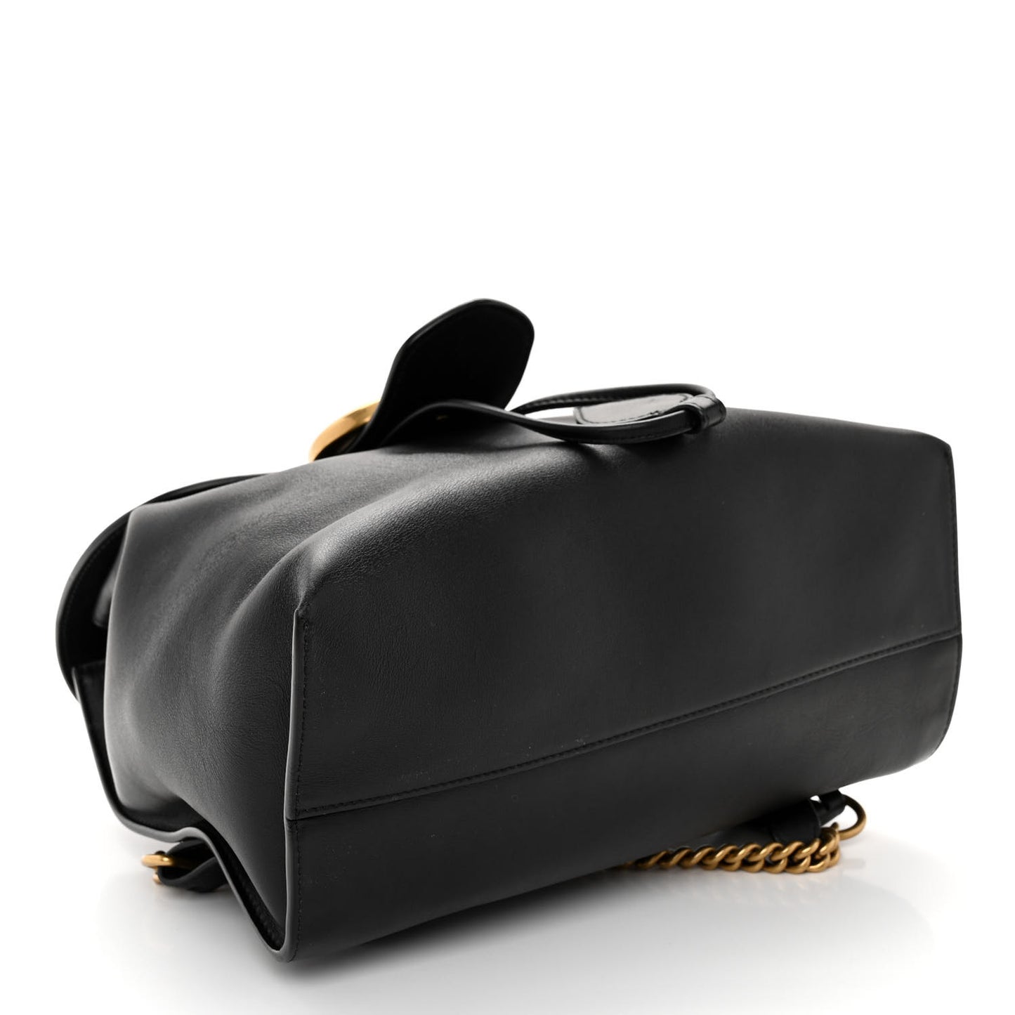 Calfskin Web GG Marmont Flap Chain Backpack Black