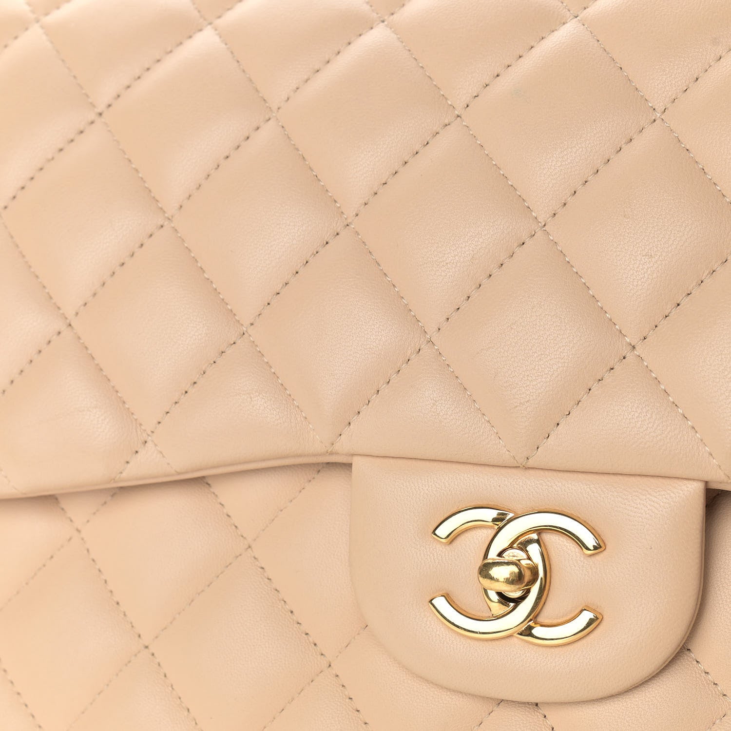 Chanel Lambskin Quilted Jumbo Double Flap Beige Clair 11 of 11