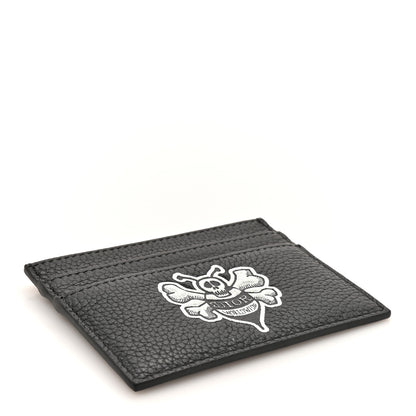 Christian Dior X SHAWN STUSSY Grained Calfskin Bee Card Holder Black 4 of 11