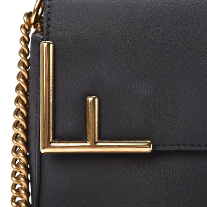 Fendi Vitello Grace Glazed Fabric FF 1974 Double F Shoulder Bag Black Mogano Panna 12 of 12