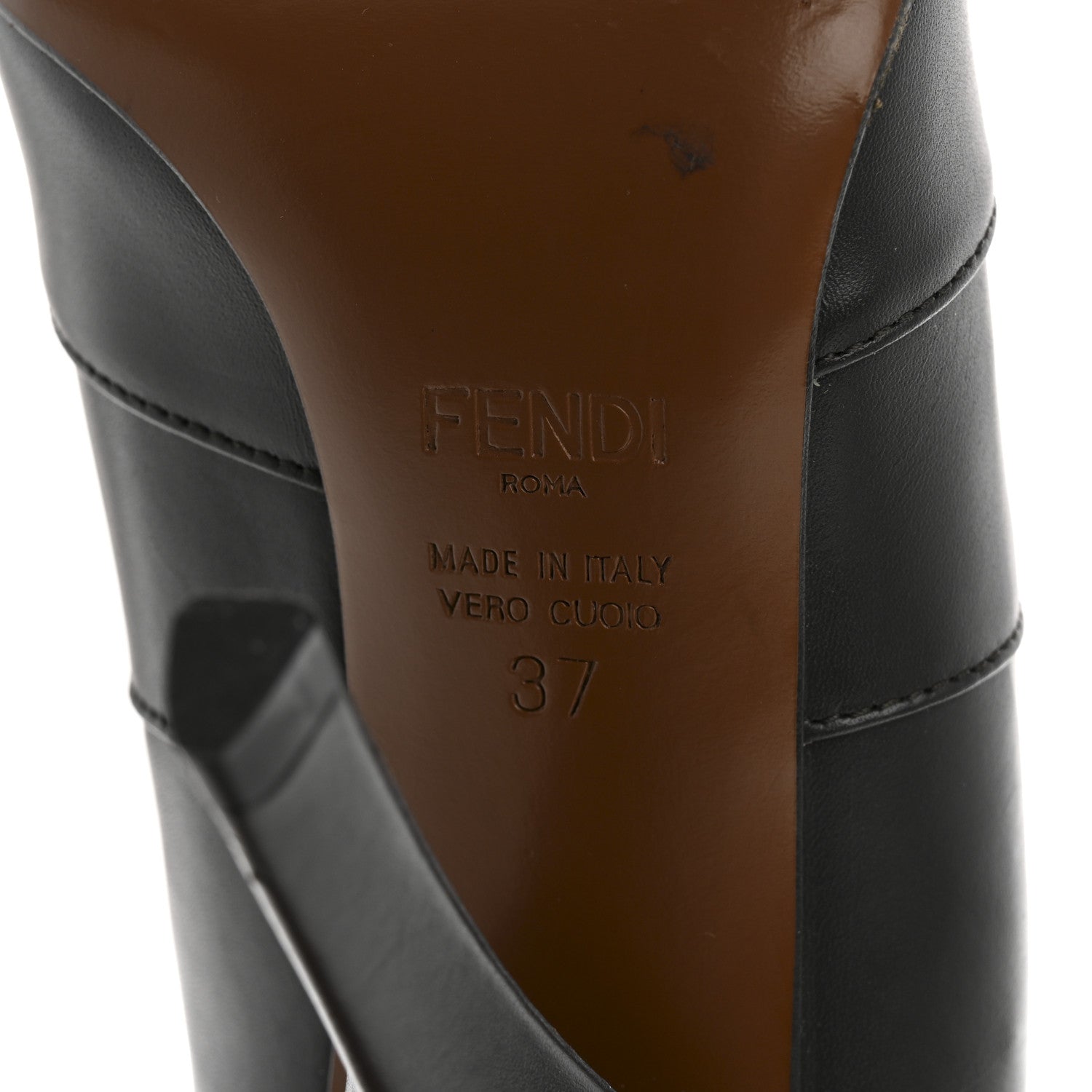 Fendi Nappa Microfiber Fabric FF Rockoko 105mm Sock Boots 37 Ebano Tobacco Black 7 of 9