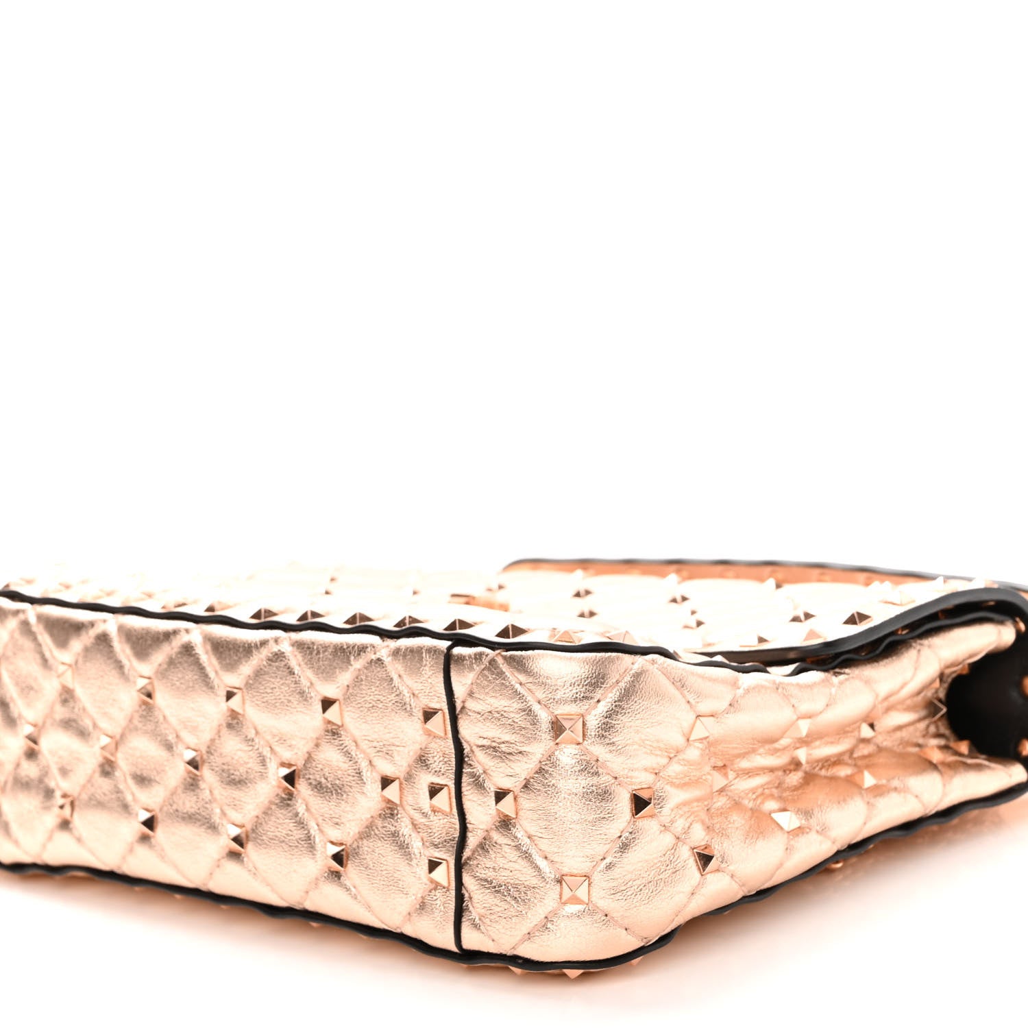 Valentino Garavani Metallic Nappa Medium Rockstud Spike Shoulder Bag Rame 9 of 11