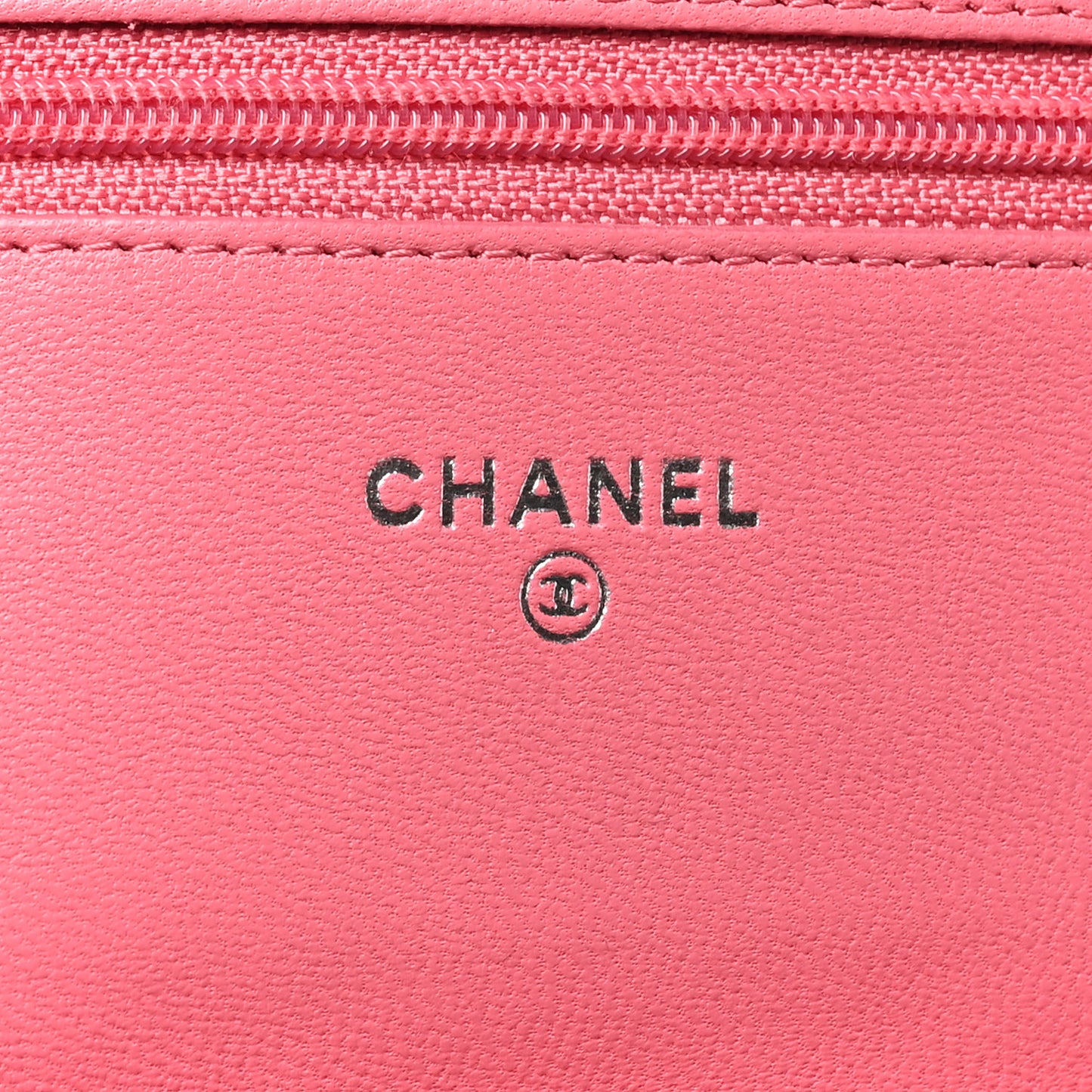 Lambskin Quilted Wallet On Chain WOC Pink