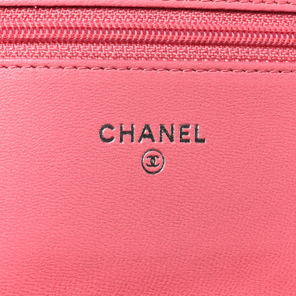 Chanel Lambskin Quilted Wallet On Chain WOC Pink 6 of 12