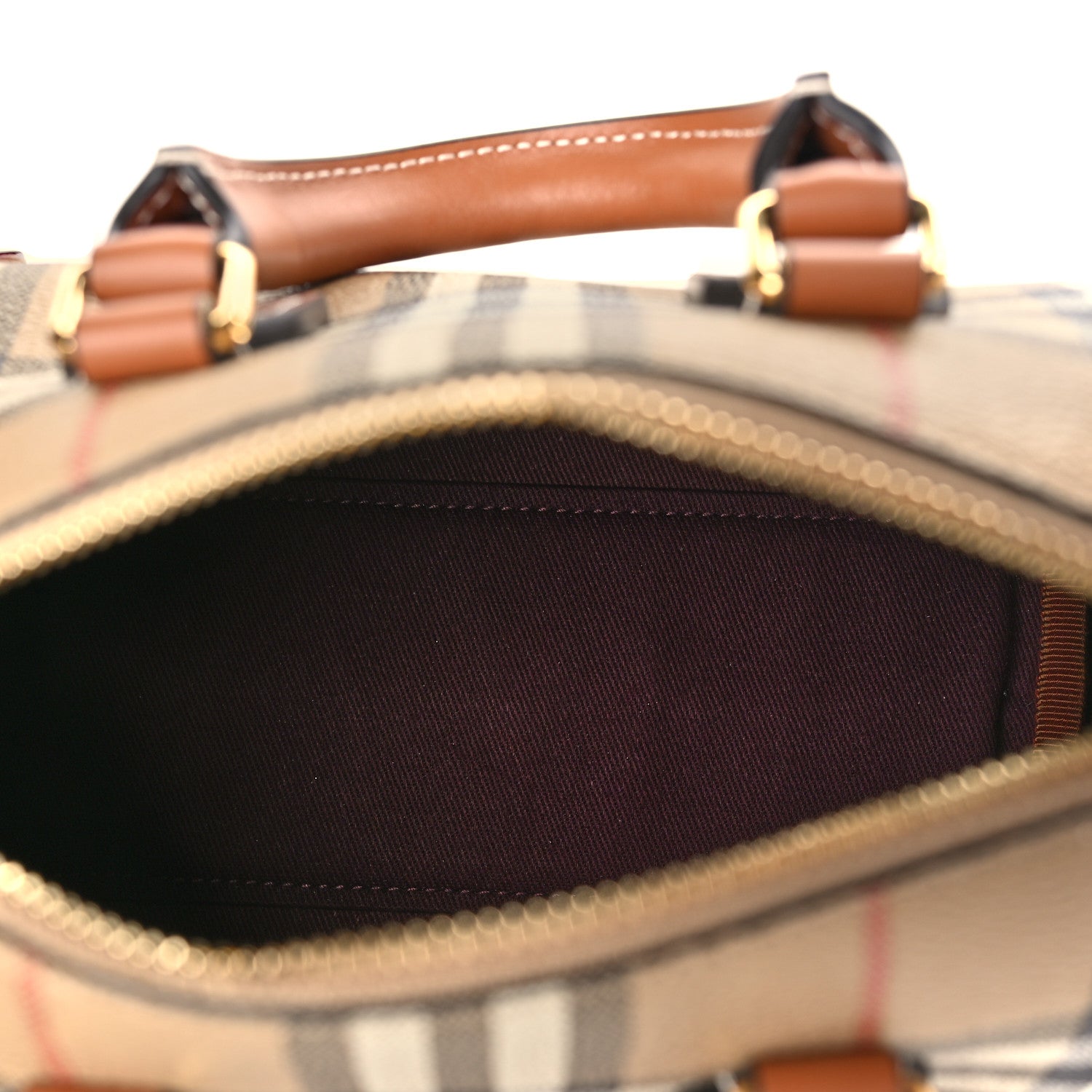 Burberry Check Mini Bowling Bag Brown 5 of 8