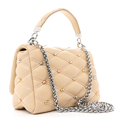 Louis Vuitton Lambskin Studded Malletage Top Handle GO-14 MM Beige 3 of 10