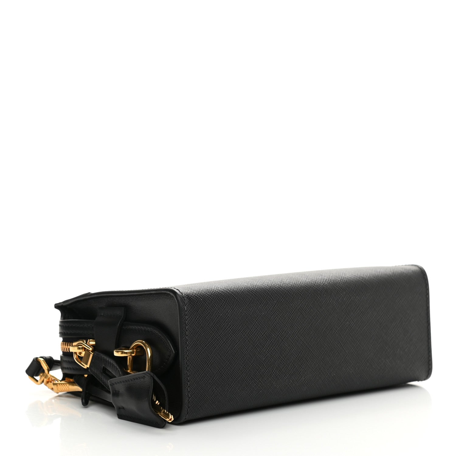 Prada Saffiano Soft Calfskin Bandoliera Bag Black 4 of 11